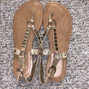 Jessica Simpson gold sandals 10